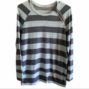 Ellen Tracy Active Long Sleeve Striped Long Sleeve Tee